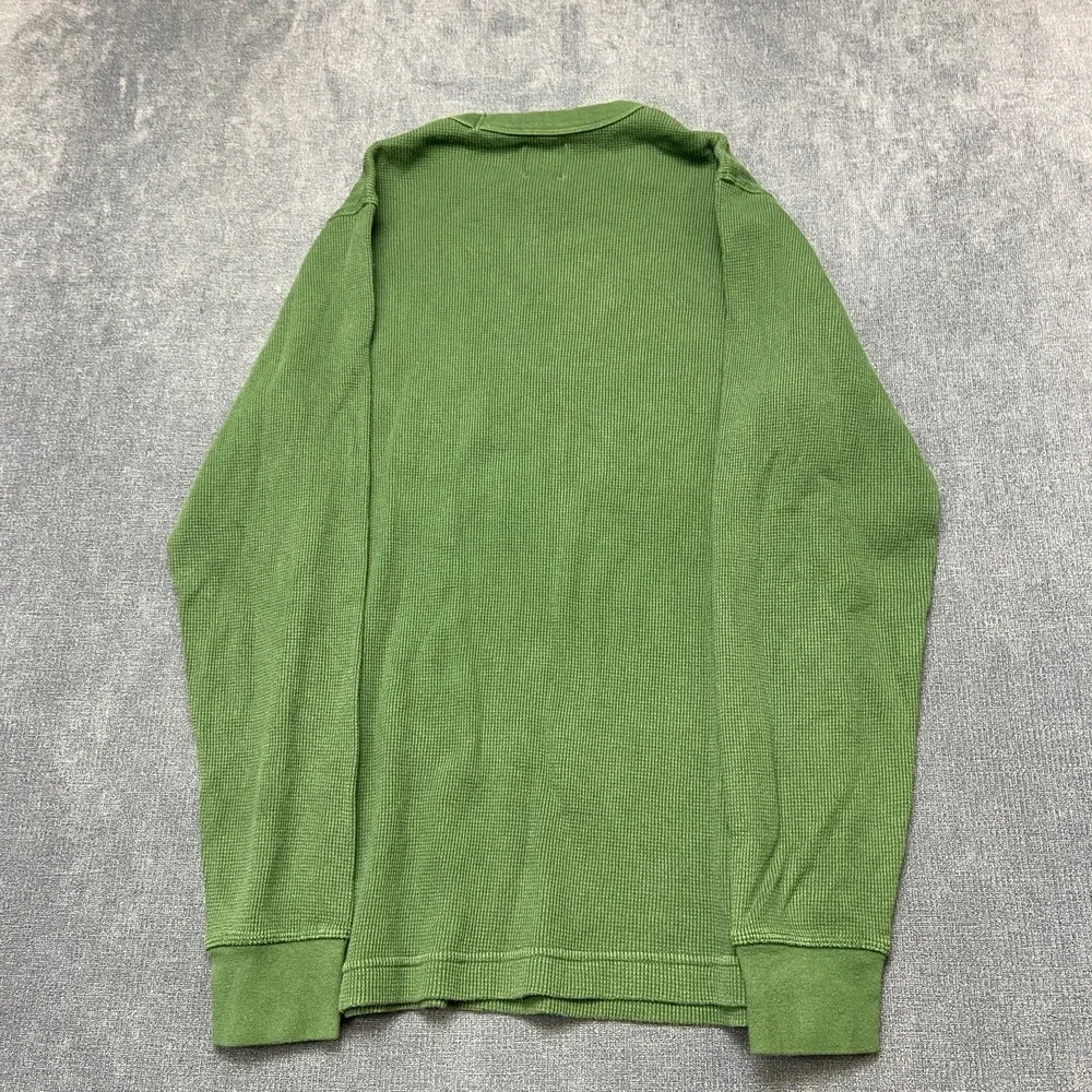 Gap Heavyweight Thermal T Shirt Boys Small Green Long Sleeve Crew Neck Casual